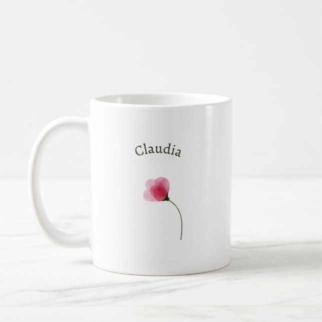 Elegant Cute Sophisticated Rustic Romantic Floral  Coffee Mug (Left)