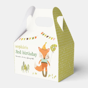 Elegant Cute Woodland Fun Party Fox Kids Birthday Favour Box