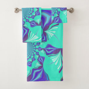 Elegant cyan Precious blue Bath Towel Set