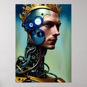 Elegant Cybernetic King Poster