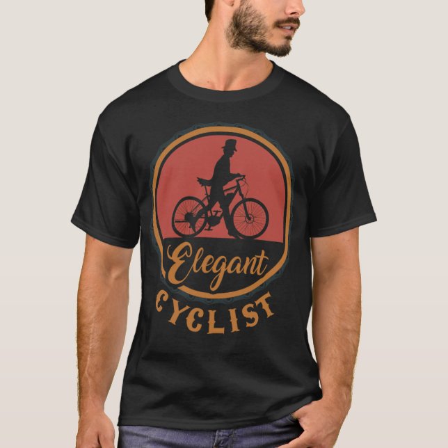 Elegant Cyclist Biker Biking Cycling Bike cross co T-Shirt (Front)
