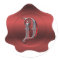 Elegant D Monogram Red Wax Seal Look Sticker