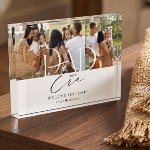 Elegant Dad Era Family Photo Collage Fathers Day Block