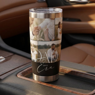 Elegant Dad Era Photo Collage First Father's Day Insulated Tumbler