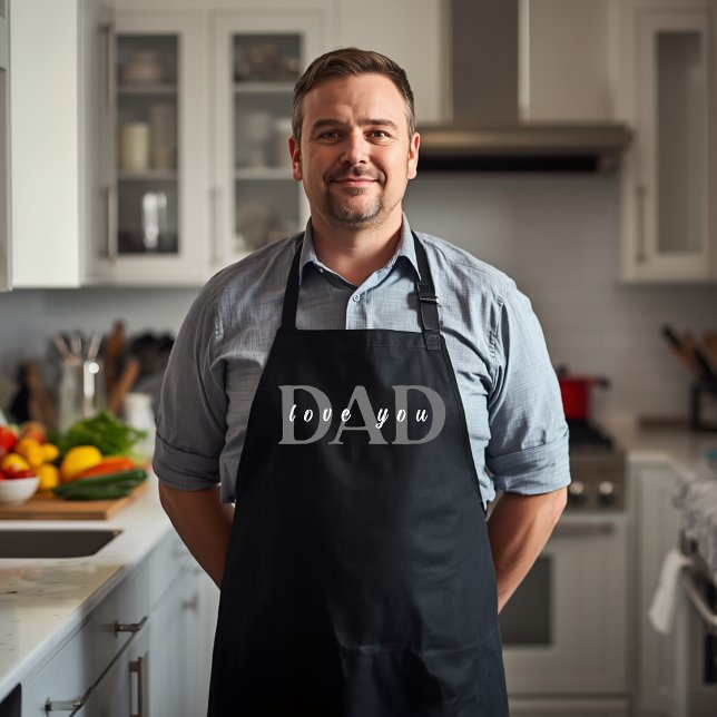 Elegant DAD Love You Black Apron (Creator Uploaded)