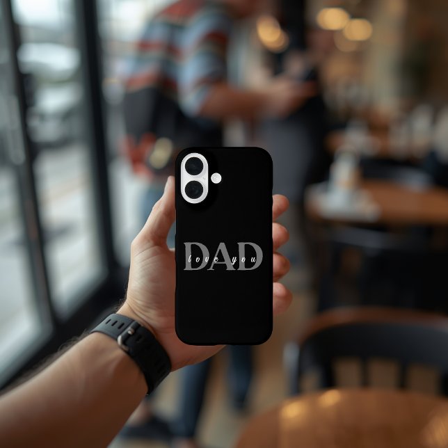 Elegant DAD Love You Black iPhone 16 Case (Creator Uploaded)