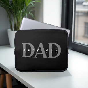 Elegant DAD Love You Black Laptop Case