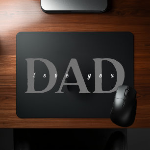 Elegant DAD Love You Black Mousepad