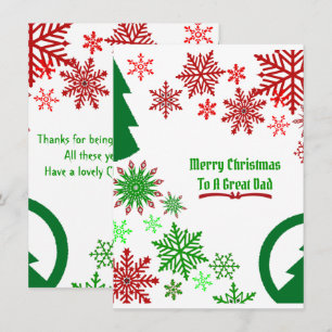 Elegant Dad Merry Christmas Tree Snowflakes Green 