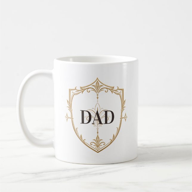 Elegant Dad Shield Father’s Day Mug (Left)