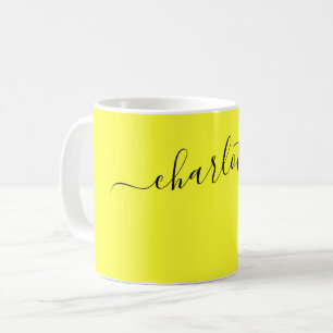 Elegant Daffodil Colour Modern Name Personalised Coffee Mug