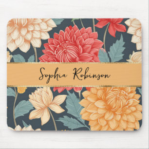 Elegant Dahlia Flowers Mouse Pad