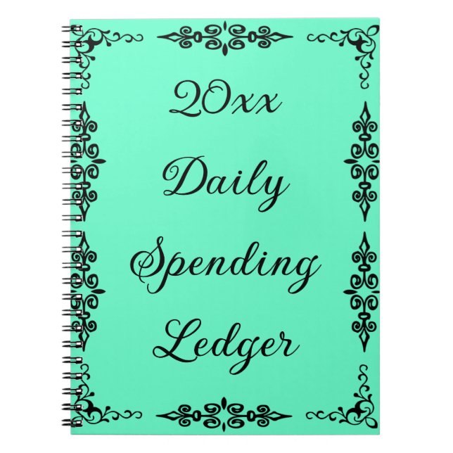 Elegant Daily Spending Ledger Budget Notebook (Front)