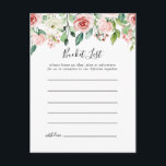 Elegant Dainty Autumn Floral Bucket List Cards<br><div class="desc">These elegant dainty autumn floral bucket list cards are the perfect activity for a modern wedding reception or bridal shower. The design features illustrated pink,  blush and white roses,  peonies with green foliage clustered into bouquets,  accentuating the beautiful fall colours.

Bucket List sign is sold separately.</div>