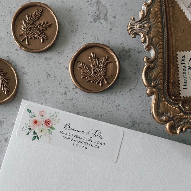 Elegant Dainty Autumn Floral Return Address Label (Creator Uploaded)