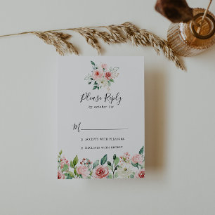 Elegant Dainty Autumn Floral RSVP