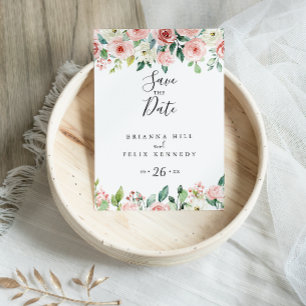 Elegant Dainty Autumn Floral Save the Date Postcard