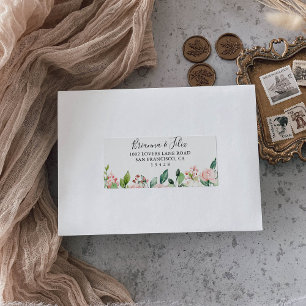 Elegant Dainty Autumn Floral Wedding RSVP Address Label