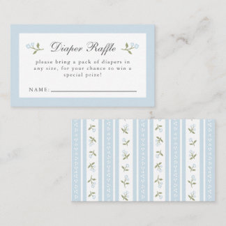 Elegant Dainty Floral Baby Boy Diaper Raffle Card
