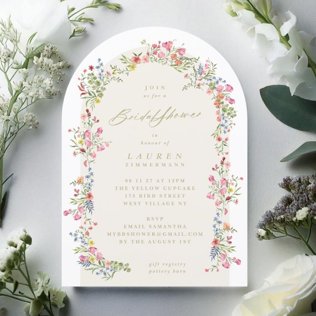elegant dainty floral spring Bridal Shower Invitation (Creator Uploaded)