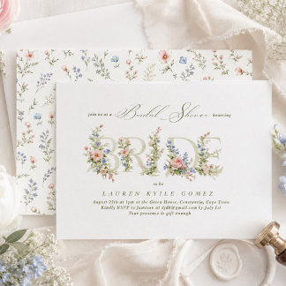 elegant dainty floral spring BRIDE Bridal Shower Invitation