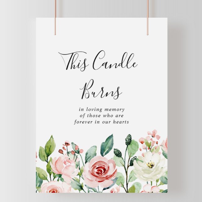 Elegant Dainty Floral This Candle Burns Sign (Creator Uploaded)