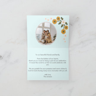 Elegant Dainty Korean wild rose floral thank you Card