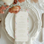elegant dainty watercolor floral spring wedding menu<br><div class="desc">***this design is part of a collection*** _______________________ this design template is fully editable and customisable by you the customer - click personalise further button if you wish to move, add, delete, or make significant changes to the design _______________________ *if you have any DESIGN questions or need more designs or...</div>