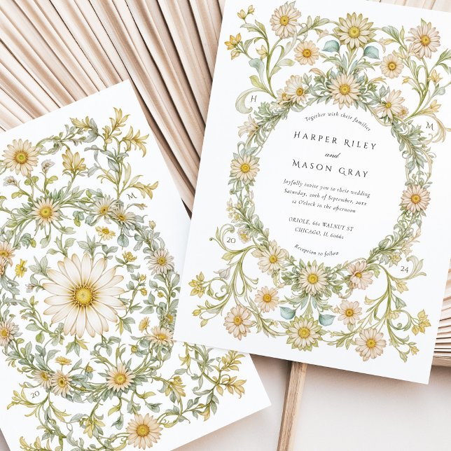 Elegant Daisies Garden Wedding Invitation (Creator Uploaded)
