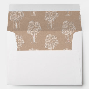 Elegant Daisies Mason Jar Floral Pattern Wedding Envelope