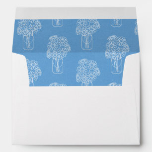 Elegant Daisies Mason Jar Floral Pattern Wedding Envelopes