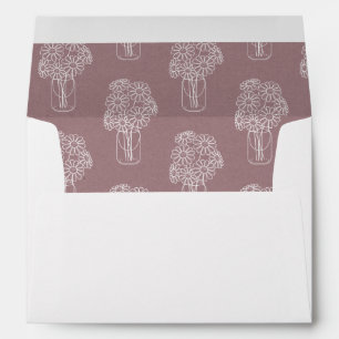Elegant Daisies Mason Jar Floral Pattern Wedding Envelopes