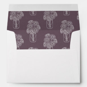Elegant Daisies Mason Jar Floral Pattern Wedding Envelopes