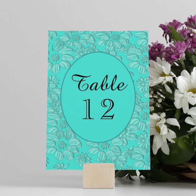 Elegant Daisies Turquoise Wedding Table No Card (Elegant Daisies Turquoise Wedding Table No Card)