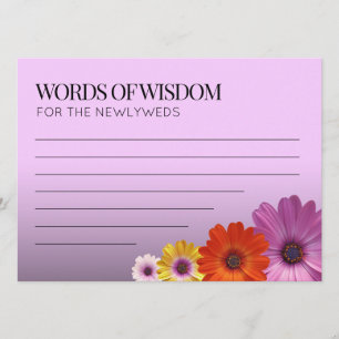 Elegant Daisies with Purple Glitter Wedding Programme