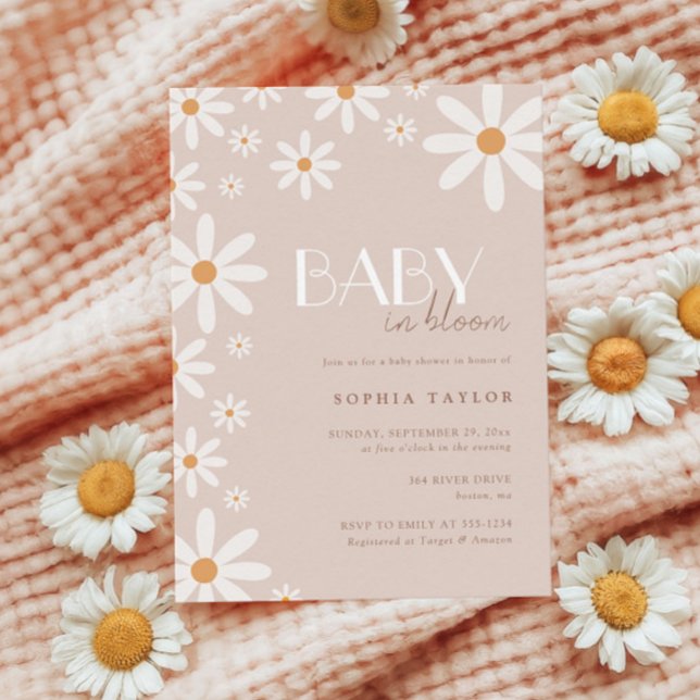 Elegant Daisy Baby in Bloom Baby Shower Invitation (Creator Uploaded)