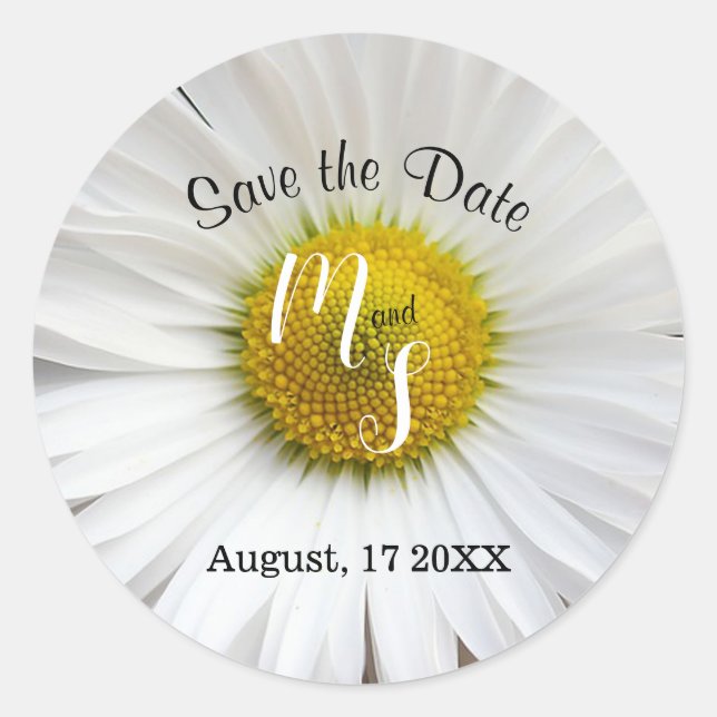 Elegant Daisy Classic Round Sticker (Front)