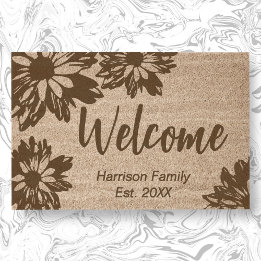 Elegant Daisy Family Name Established Welcome coir