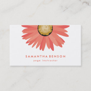 Elegant Daisy Flower Logo Yoga Business Card