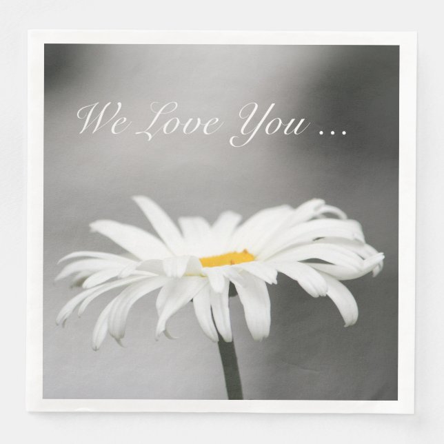 Elegant Daisy Flower Napkin (Front)