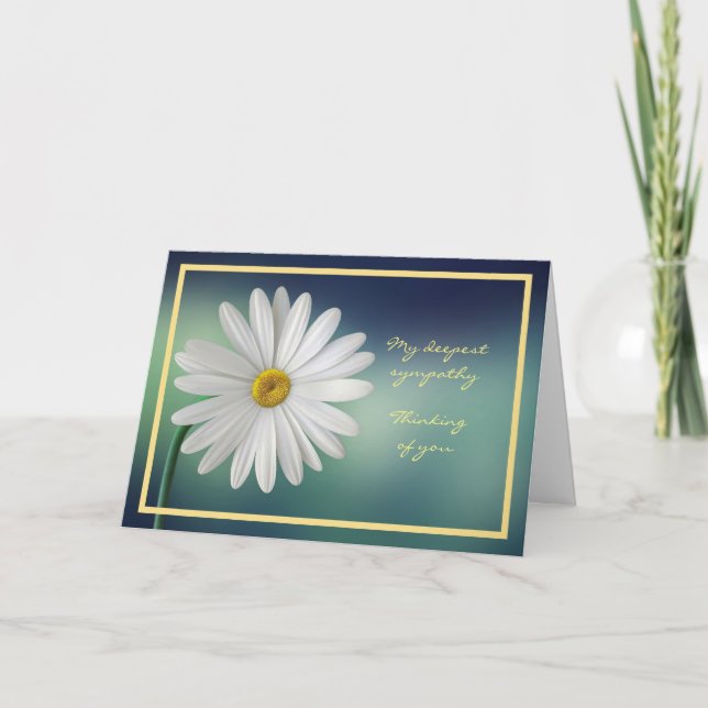 Elegant Daisy Flower Thinking of You Sympathy Card (Front)