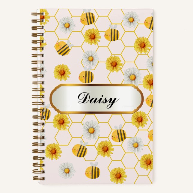 Elegant Daisy Flowers - Spiral Notebook (Front)