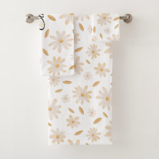 Elegant Daisy Hues Personalised Bath Towel Set