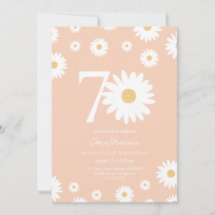 Elegant Daisy Milestone Seventy Birthday Invitation