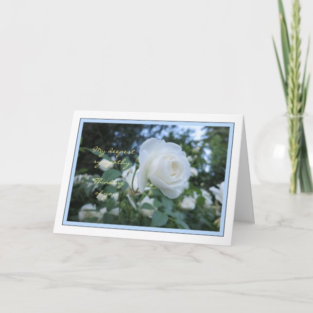 Elegant Daisy Photo Thinking of You Sympathy Card (Front)