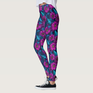 Elegant Daisy Sparkle Running Fitness Leggings