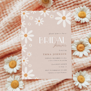 Elegant Daisy Terracotta Bridal Shower Invitation
