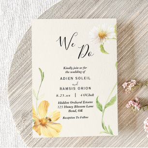 Elegant Daisy We Do Wedding Invitation