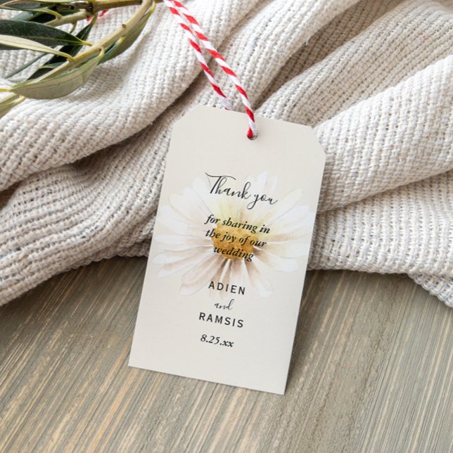 Elegant Daisy Wedding Gift Tag (Creator Uploaded)