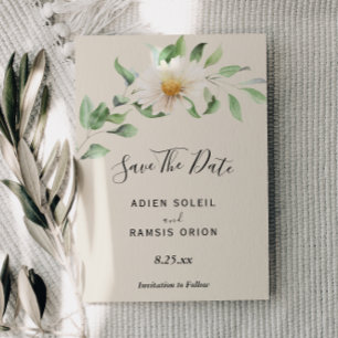 Elegant Daisy Wedding Save The Date